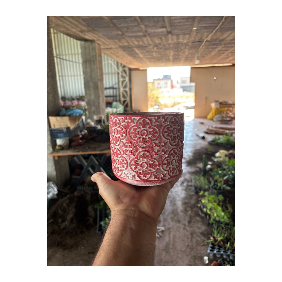 Anadolu desenli çiçek ve orkide saksısı çap 12-14 cm Anadolu desenli çiçek ve orkide saksısı çap 12-14 cm
