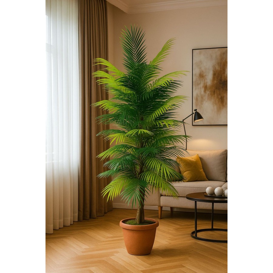 yapay areka palmiyesi (kahve saksıda 110 cm)