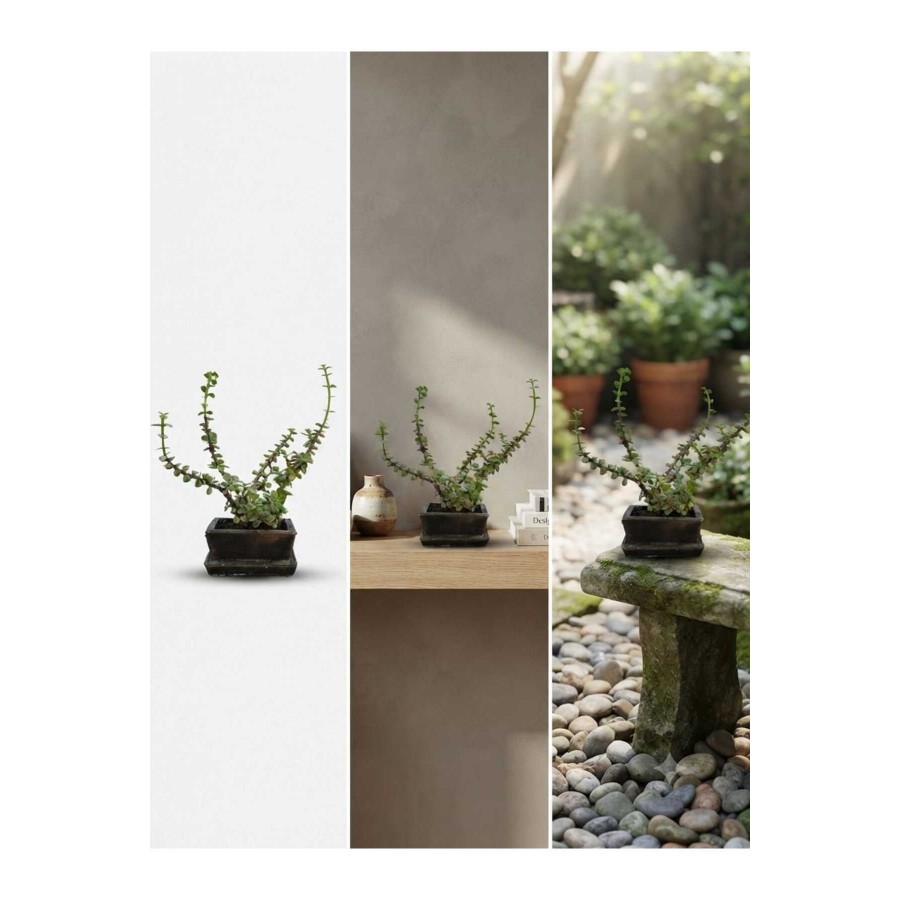 Dekoratif Saksılı 4 Yaş Para Çiçeği Bonsai | Hediyelik Canlı Bitki