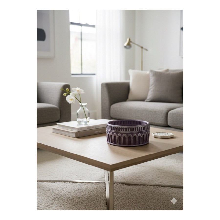 Benzersiz Roma Tasarım Modern Ve Şık Gümüş Detaylı Mor Renk Kolezyum Taş Saksı 21*10 (Çiçeksizdir) Benzersiz Roma Tasarım Modern Ve Şık Gümüş Detaylı Mor Renk Kolezyum Taş Saksı 21*10 (Çiçeksizdir)