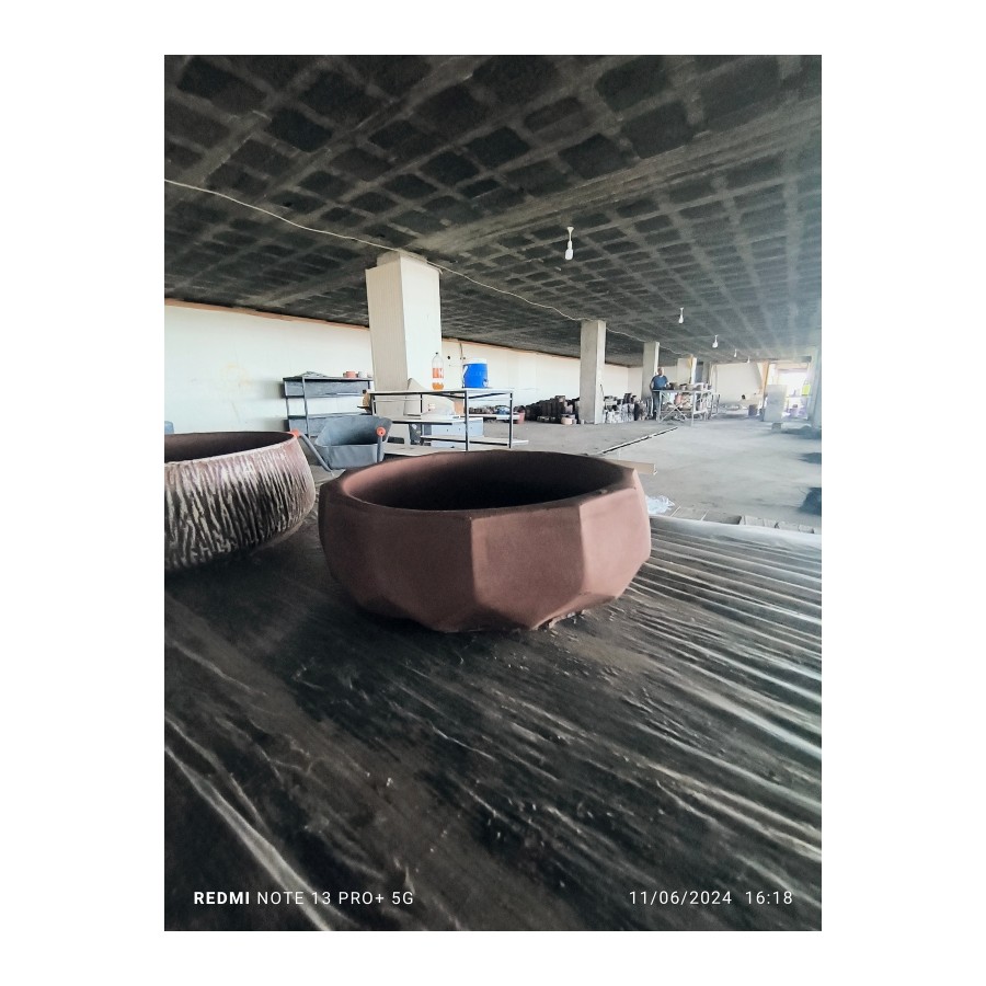 Kare Desen Beton Aranjman, Orkide ve Bonsai Saksısı 08