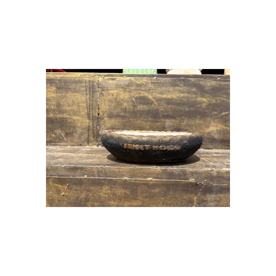 Sweet Home Oval Taş saksı 21*27 çap 10 cm yükseklik