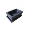 Beton Bonsai Saksısı su delikli ve tabaklı 10-15 cm