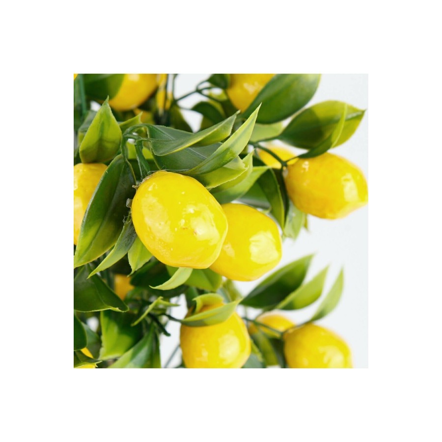 Dekoratif Beton Saksıda Büyük Boy Yapay Limon Ağacı