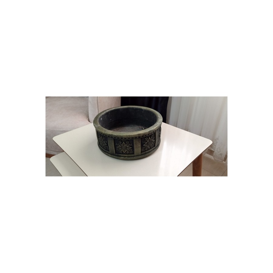 Gold desenli eskitme beton saksı 23*10 cm suya karşı 50 yıl garantili