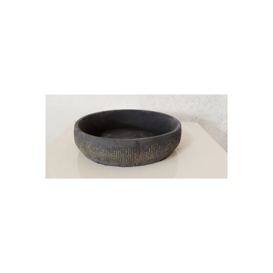 Beton Aranjman ve Bonsai Saksısı Ağız Çap 25-30 cm çap Antrasit Gold